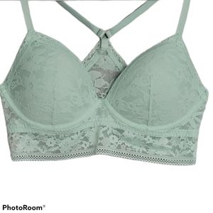 Victoria secret mint green lace lined bralette